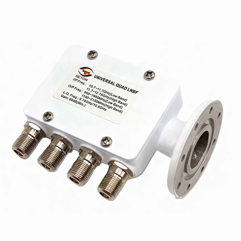 VSAT Universal QUAD LNB KU Band With 0.7dB Noise Figure 58-68dB Conversion Gain