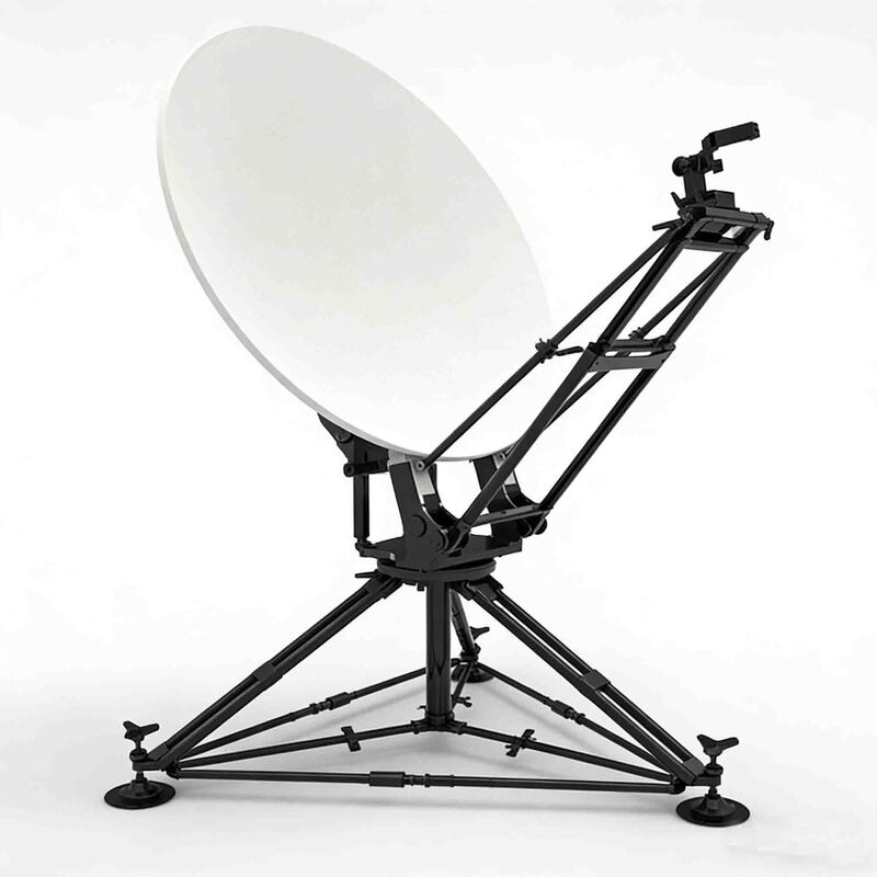 1.8m Carbon Fiber Flyaway Antenna with Manual Tripod Mount for C/X/Ku/Ka-Band Satellite Communications